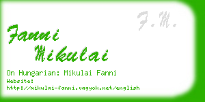 fanni mikulai business card